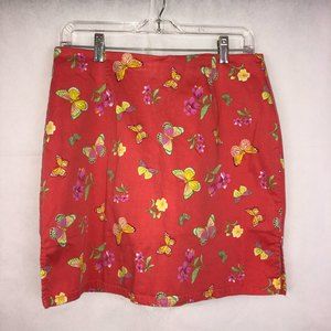 Pappagallo Coral Pink Butterfly Skort Size 8P